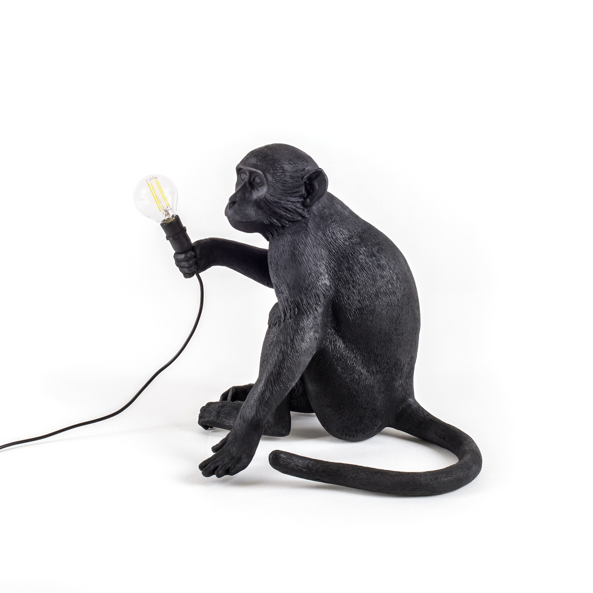 Seletti Monkey Lamp sitting black - Outdoor 