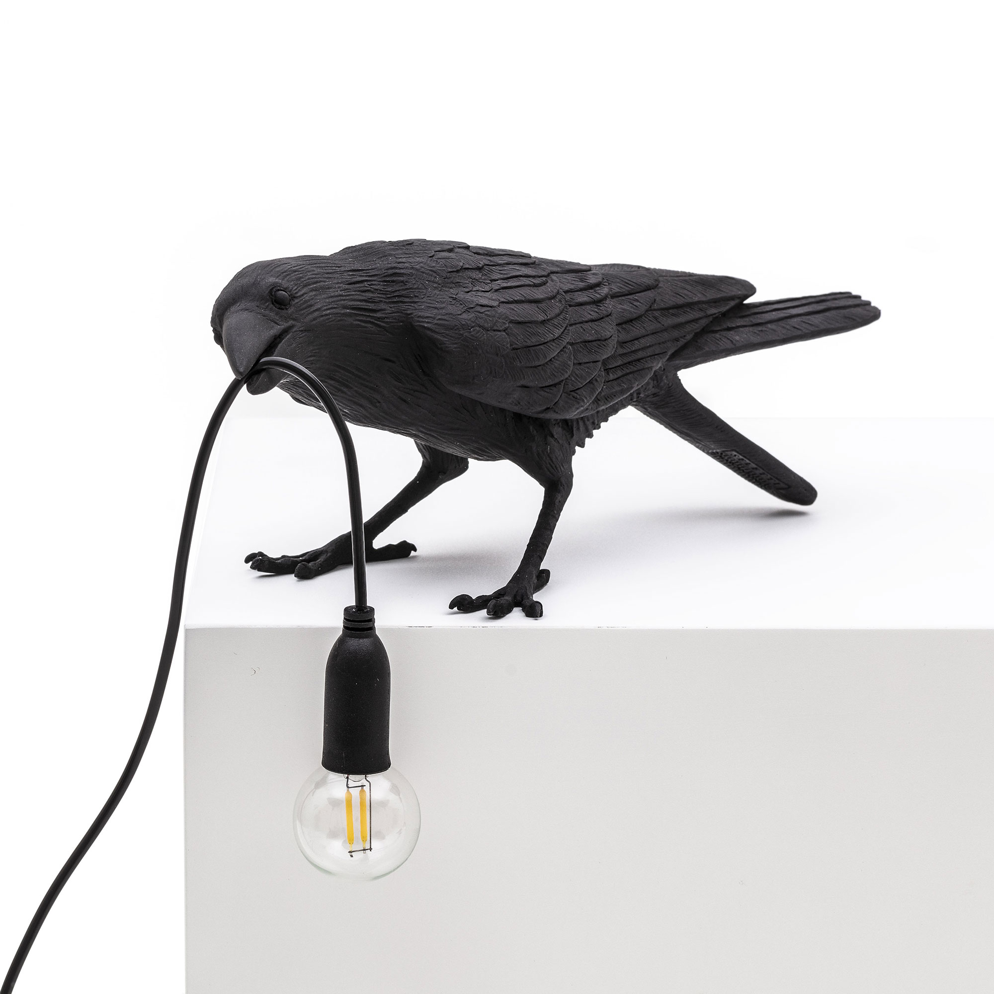 Seletti Rabenleuchte Bird Lamp playing