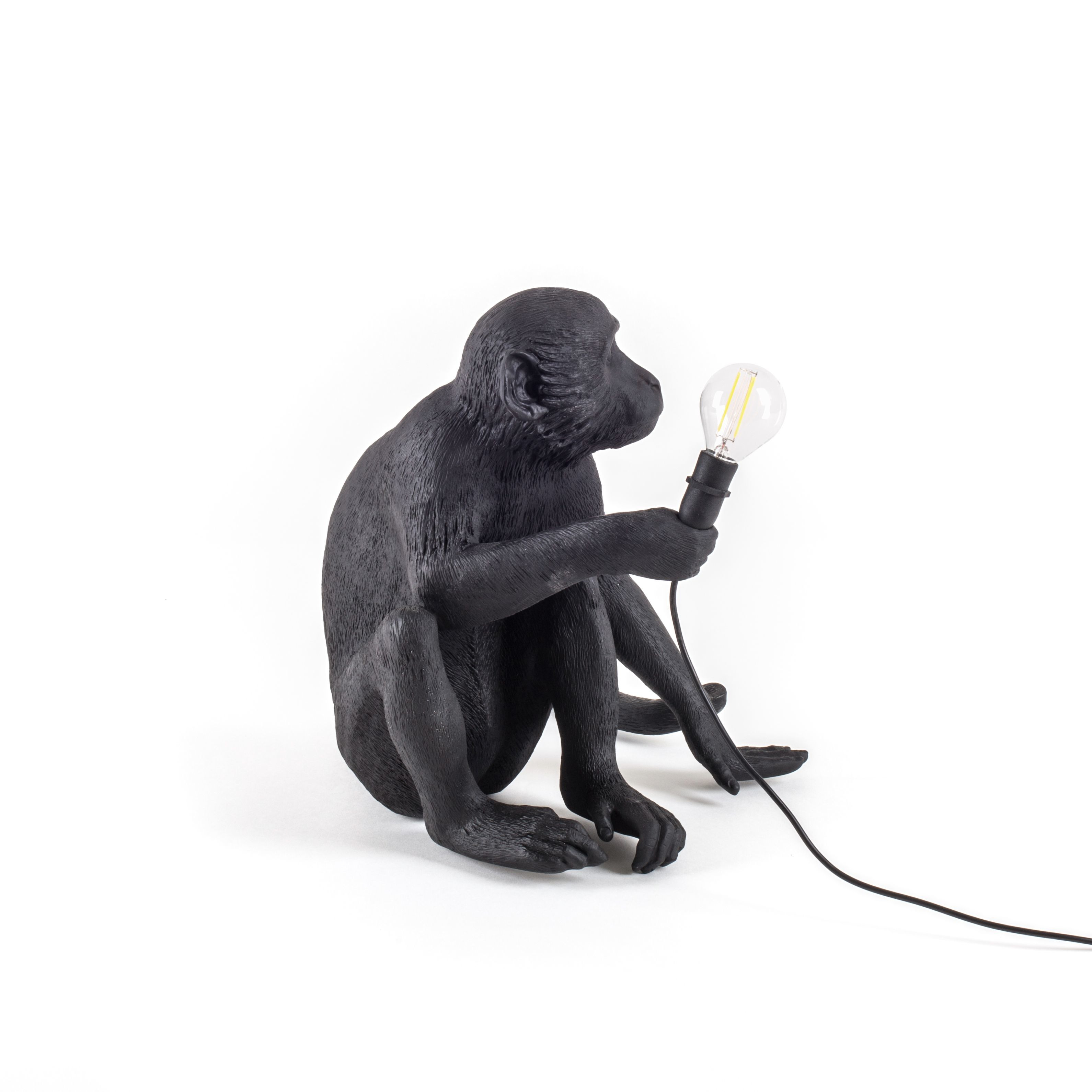 Seletti Monkey Lamp sitting black - Outdoor 